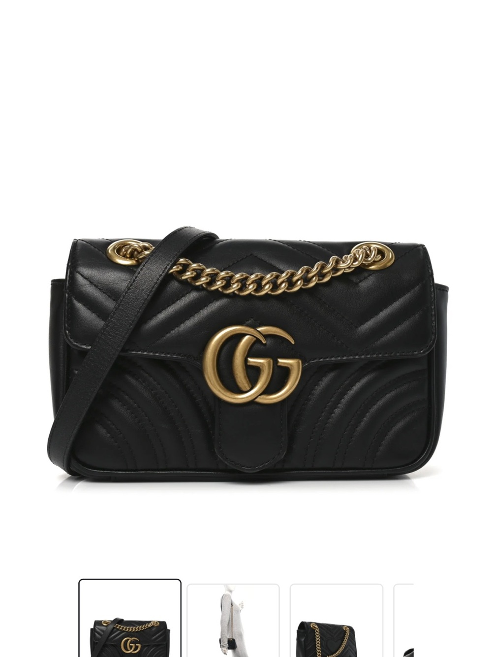Like new Calfskin Matelasse GG Marmont
Shoulder Bag, Black color with dust bag